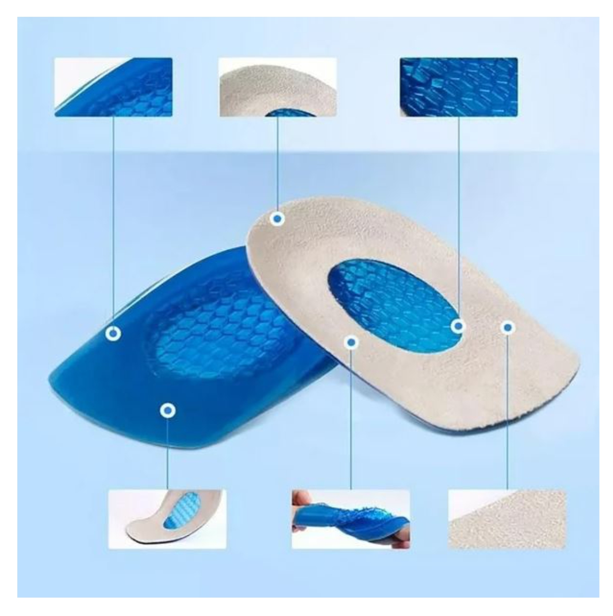 Miniatura 6 de Plantilla Silicona Gel Talonera Par